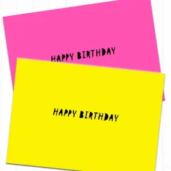 Clearance Happy Birthday in Neonfarben nach Wahl Grusskarte inklusive Kraftpapier-Umschlag Weihnachtskarten
