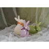 Best Hase grün mit grüner Samtschleife und Papierblumen Osterhasen