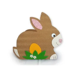 New Hase mit Ei - Osternest, Osterkörbchen oder Frühlingsdeko, Osterkorb aus Wellpappe, Verpackung für Geschenke Osterkörbchen