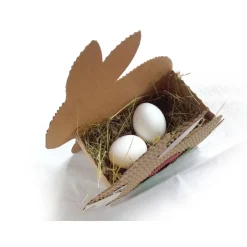 New Hase mit Ei - Osternest, Osterkörbchen oder Frühlingsdeko, Osterkorb aus Wellpappe, Verpackung für Geschenke Osterkörbchen