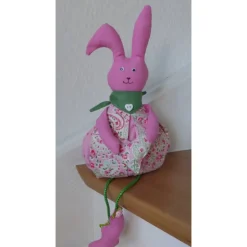 Discount Hase 'Rosa' Kantenhocker Osterhase, Unikat Osterhasen