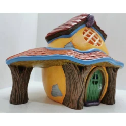 Best Hasen Haus aus Keramik zum Beleuchten Osterhasen