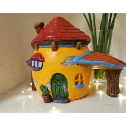 Best Hasen Haus aus Keramik zum Beleuchten Osterhasen