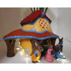 Best Hasen Haus aus Keramik zum Beleuchten Osterhasen