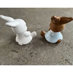 Osterhasen|Mal- und Bastelwerkstatt Hasenmädchen ca.18x13cm - Rohling oder Handbemalte wetterfeste Gießkeramik - Unikat