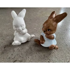 Osterhasen|Mal- und Bastelwerkstatt Hasenmädchen ca.18x13cm - Rohling oder Handbemalte wetterfeste Gießkeramik - Unikat