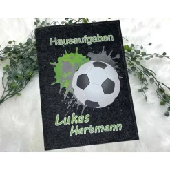 Best Hausaufgabenheft Hülle Filz Fußball Grün Grundschule Schulheft Schutzhülle Umschlag Geschenkidee Einschu Kinder Einschulung