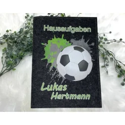 Best Hausaufgabenheft Hülle Filz Fußball Grün Grundschule Schulheft Schutzhülle Umschlag Geschenkidee Einschu Kinder Einschulung
