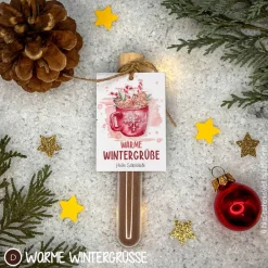 Hot Heiße Schokolade im Reagenzglas aus echter Schweizer Schokolade, Weihnachtsgeschenk, Wichtelgeschenk Weihnachtsgeschenke