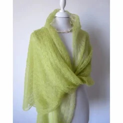Brautstolen & -Boleros|Nica Weingartner hellgrüne Mohair Stola für Hochzeit, gestrickter Sommer-Schal Frauen, leichtes Schultertuch, Geburtstagsgeschenk für sie