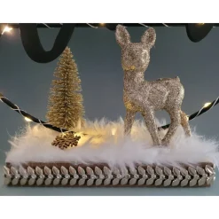 Clearance Hello Winter in edler Ausführung mit Beleuchtung,Winter,Weihnachten,Deko,Geschenk,UNIKAT Kerzen & Beleuchtung