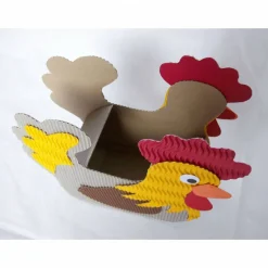 Hot Henne Osternest, Huhn als Osterkörbchen oder Osterdeko, Frühlingsdekoration aus Wellpappe, originelles Osternest Osterkörbchen