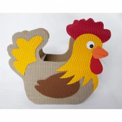 Hot Henne Osternest, Huhn als Osterkörbchen oder Osterdeko, Frühlingsdekoration aus Wellpappe, originelles Osternest Osterkörbchen