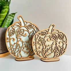 Herbst|Heerings Craft Cottage Herbst Deko Kürbis aus Holz, Herbstdeko, Serviettentechnik