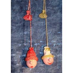 Hot Herbstdeko KUGELWICHTEL QUASTE 2er Set Handgemachte Wichtel aus Kunststoffkugeln für Deine Herbst- oder Winterdekoration Herbst