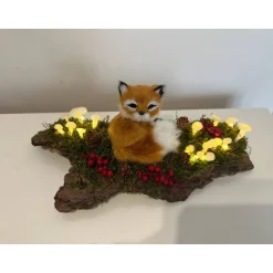 Outlet Herbstgesteck Herbstdeko Ledpilze Fuchs Baumrinde Herbst