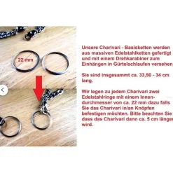 Outlet Herren-Charivari aus Edelstahl, Trachtenschmuck, 1- reihig, Hirsch Trachtenschmuck