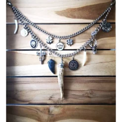 Trachtenschmuck|Tinas Schmucktruhe Herren-Charivari aus Edelstahl, Trachtenschmuck, 2- reihig, Fredl