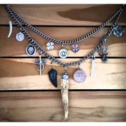 Trachtenschmuck|Tinas Schmucktruhe Herren-Charivari aus Edelstahl, Trachtenschmuck, 2- reihig, Fredl