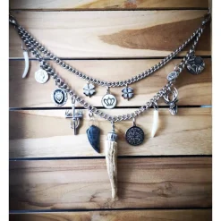 Trachtenschmuck|Tinas Schmucktruhe Herren-Charivari aus Edelstahl, Trachtenschmuck, 2- reihig, Fredl