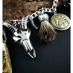 Trachtenschmuck|Tinas Schmucktruhe Herren-Charivari aus Edelstahl, Trachtenschmuck, 1- reihig, Jäger