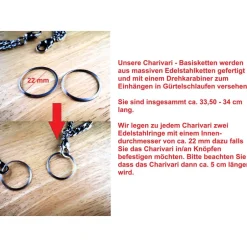 Clearance Herren-Charivari aus Edelstahl, Trachtenschmuck, 1- reihig, Johann Trachtenschmuck