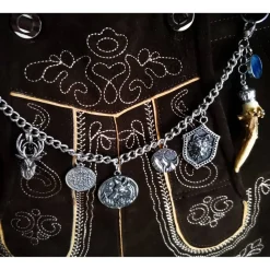 Clearance Herren-Charivari aus Edelstahl, Trachtenschmuck, 1- reihig, Wolfi Trachtenschmuck