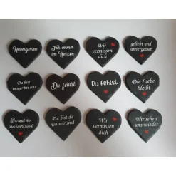Sale Herz aus Schiefer: Eine besondere Grabdeko und liebevolles Geschenk für Hinterbliebene! Gedenksteine
