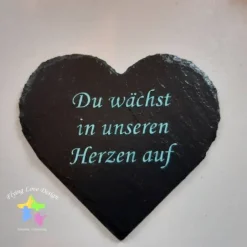 Sale Herz aus Schiefer: Eine besondere Grabdeko und liebevolles Geschenk für Hinterbliebene! Gedenksteine