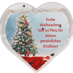 Best Herz Schneekugel mit Wunschtext im Motiv Weihnachtsbaum Weihnachtsgeschenke