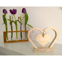 Outlet Herz-Aufsteller aus Holz / Holzherz / Muttertag / Hochzeit / Jahrestag Dekoration