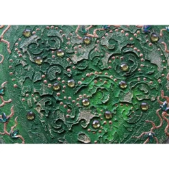 Kunst|Susanne Hiebl...die etwas andere Art! Herzbild BAROCK IN GRÜN Valentinstag Geschenk Muttertag Acrylbild Collage Bild auf Keilrahmen