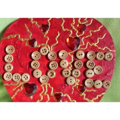Kunst|Susanne Hiebl...die etwas andere Art! Herzbild LOVE Valentinstag Geschenk  zu Muttertag Acrylbild Collage Bild auf Keilrahmen Herz Liebeserklärung