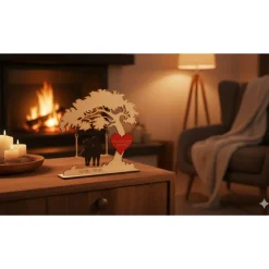 Valentinstagsgeschenke|Spessart Print Herzensschaukel 1 – Personalisiertes 3D-Holzdisplay mit beweglichen Elementen & Gravur