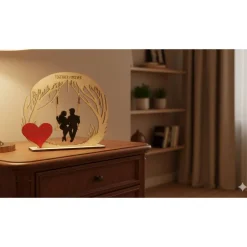 Valentinstagsgeschenke|Spessart Print Herzensschaukel 3 – Personalisiertes 3D-Holzdisplay mit beweglichen Elementen & Gravur