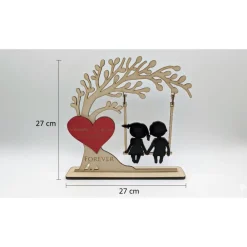 Hot Herzensschaukel 2 – Personalisiertes 3D-Holzdisplay mit beweglichen Elementen & Gravur Valentinstagsgeschenke