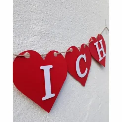 Valentinstagsgeschenke|TiJaPapierDeko Herzgirlande "Du & Ich" aus Papier, rote Herzen, Liebe, Jahrestag, Heiratsantrag, Verlobung, rote Herzen, Papierdeko, Wimpel