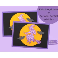 Clearance Hexen Einladungskarten Bastelset | Hexe | Hexen Geburtstag | Halloween Hexe | Halloween Einladungskarten Kinder Einladungskarten