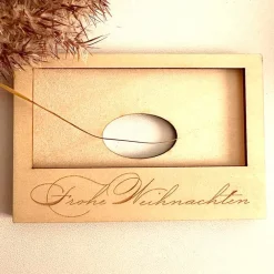 Outlet Hülle für Geschenkgutschein "Frohe Weihnachten", Geldgeschenk, Holz Geldgeschenke