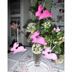 Osterdeko|hessmade Hängehasen, Osterhasen 'the pink ones', Stoffhasen, Dekoration, Ostern, Unikate