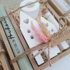 Discount Hochzeit Geldgeschenk Hochzeitsgeschenk Häuser / Lichthäuser Kerzenhalter rund Geschenkset Gutschein Kerzenset Stabkerze Hochzeitsgeschenke