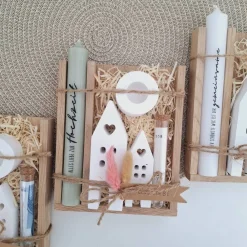 Discount Hochzeit Geldgeschenk Hochzeitsgeschenk Häuser / Lichthäuser Kerzenhalter rund Geschenkset Gutschein Kerzenset Stabkerze Hochzeitsgeschenke