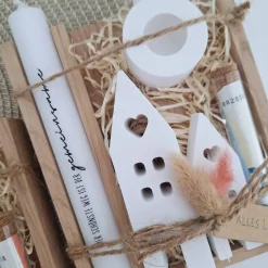 Discount Hochzeit Geldgeschenk Hochzeitsgeschenk Häuser / Lichthäuser Kerzenhalter rund Geschenkset Gutschein Kerzenset Stabkerze Hochzeitsgeschenke