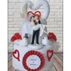 Outlet Hochzeit Handtuchtorte Geschenkidee rot weiß Geldgeschenke