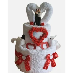 Outlet Hochzeit Männer Handtuchtorte Geschenkidee Rot weiß Geldgeschenke