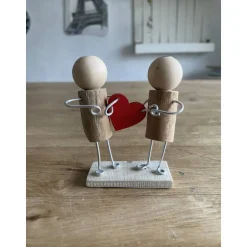 Geschenke|Schlüter Home Design Hochzeits Figuren mit Herz, Holzfiguren, Liebes Geschenk