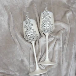 Hot Hochzeitsaccessoires Hochzeitsgläser Sektgläser Sektglas Hochzeitskerzen Brautaccessoires Flöte mit Namen mit Kristalle Hochzeitsdeko