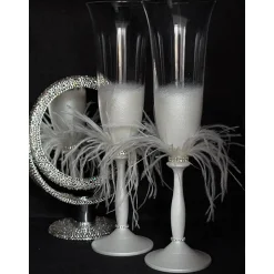 Clearance Hochzeitsaccessoires Hochzeitsgläser Sektgläser Sektglas Hochzeitskerzen Brautaccessoires Flöte mit Namen Strasssteinen Hochzeitsdeko