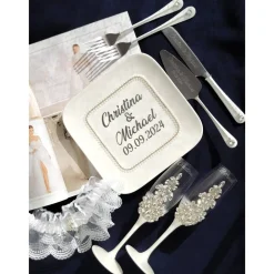 Hochzeitsaccessoires Hochzeitsgläser Sektgläser Sektglas Hochzeitskerzen Brautaccessoires mit Namen Tortenmesser Tortenh Hochzeitsdeko