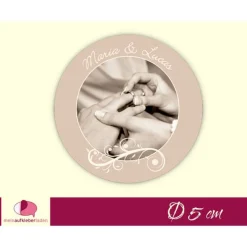 Einladungskarten|meinAufkleberladen Hochzeitsaufkleber | Ehering & Blumenornament - personalisierbar mit eigenem Foto